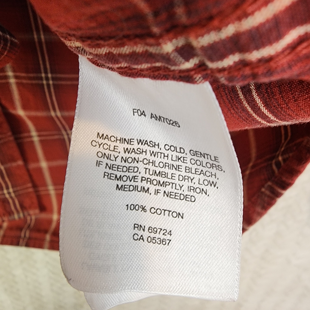 Columbia Plaid Long Sleeve Red/White Button-Down Shirt Men's M - Picture 5 of 10